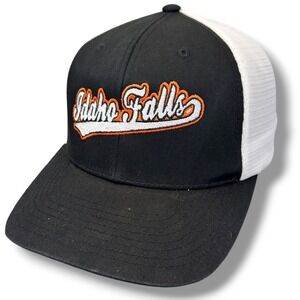 Idaho Falls Baseball Cap Trucker Style Black White Orange Adjustable Flexfit